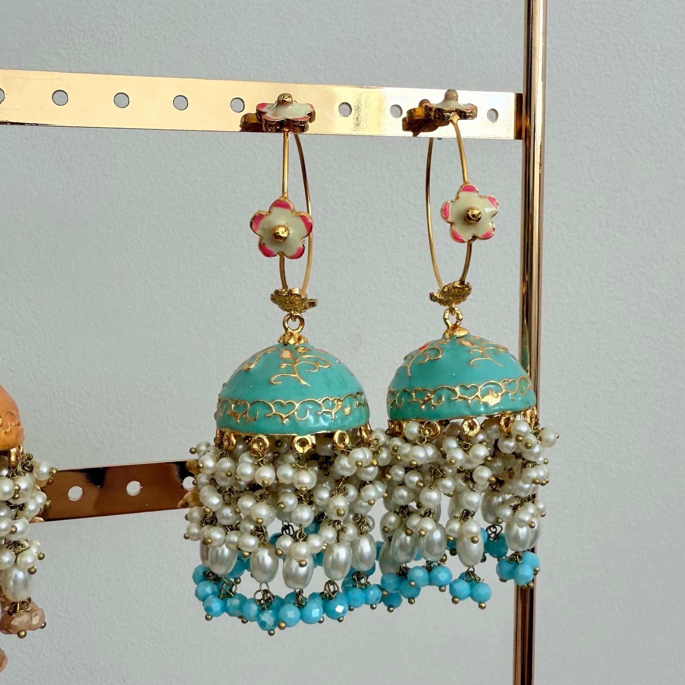 Zayna Meenakari Hoop Earrings