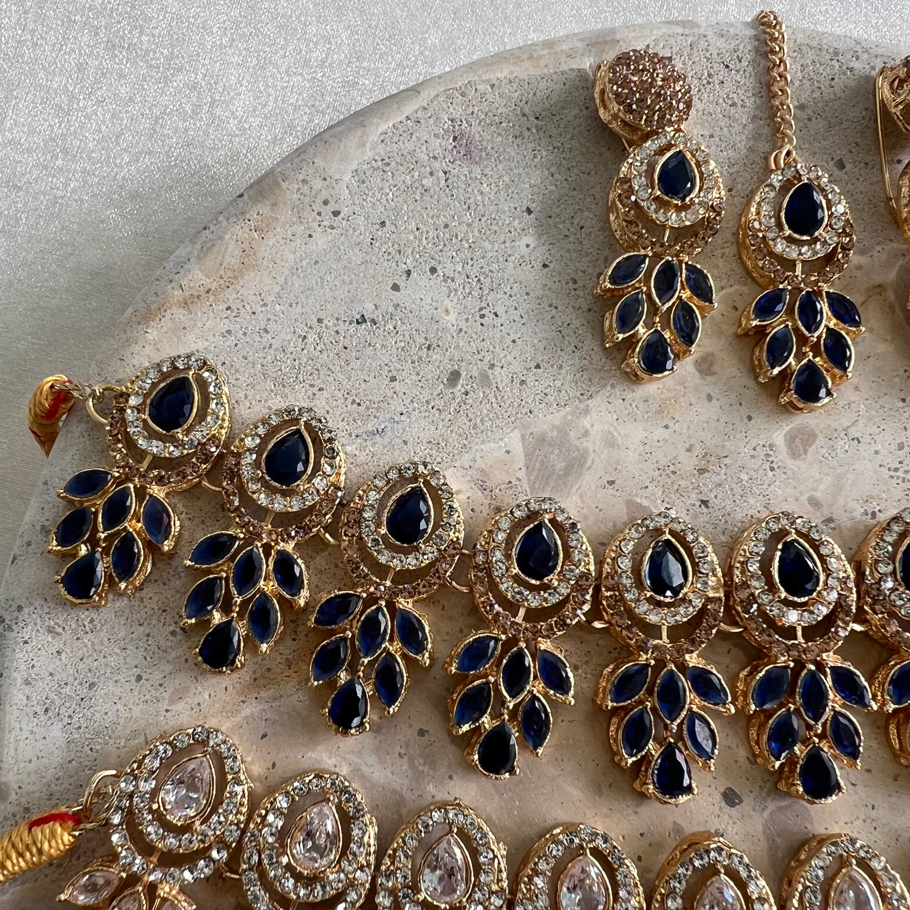 Amelia Zirconia Necklace Set - Gold Base
