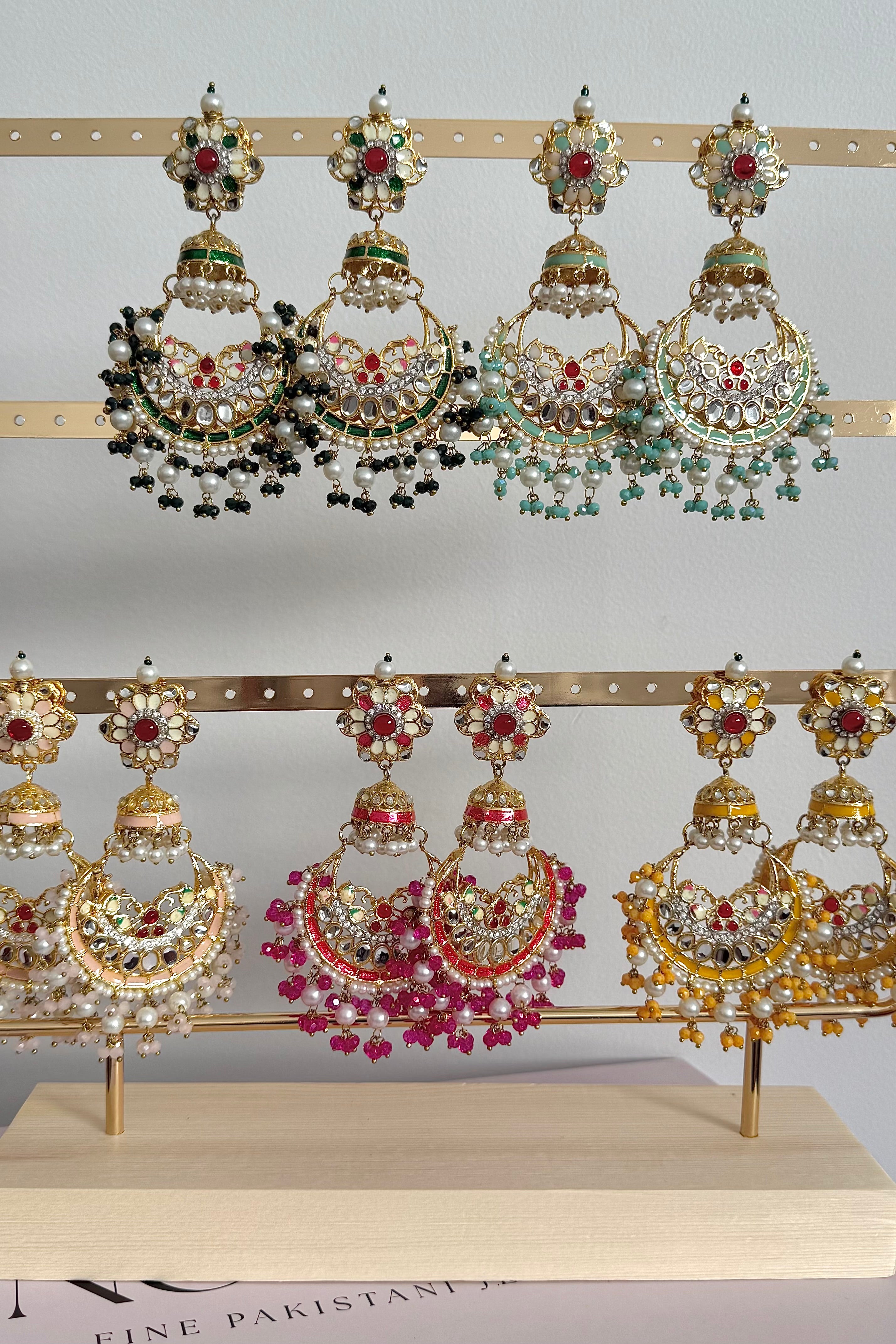 Noor Meenakari Earrings - Peach