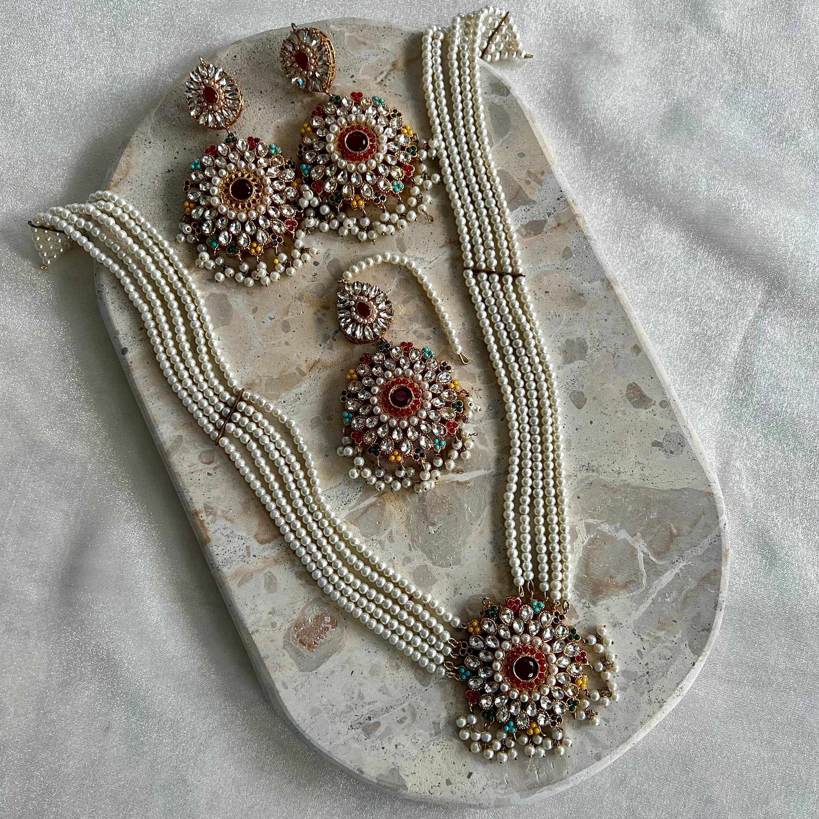 Aaira Long Necklace Set (Mala)
