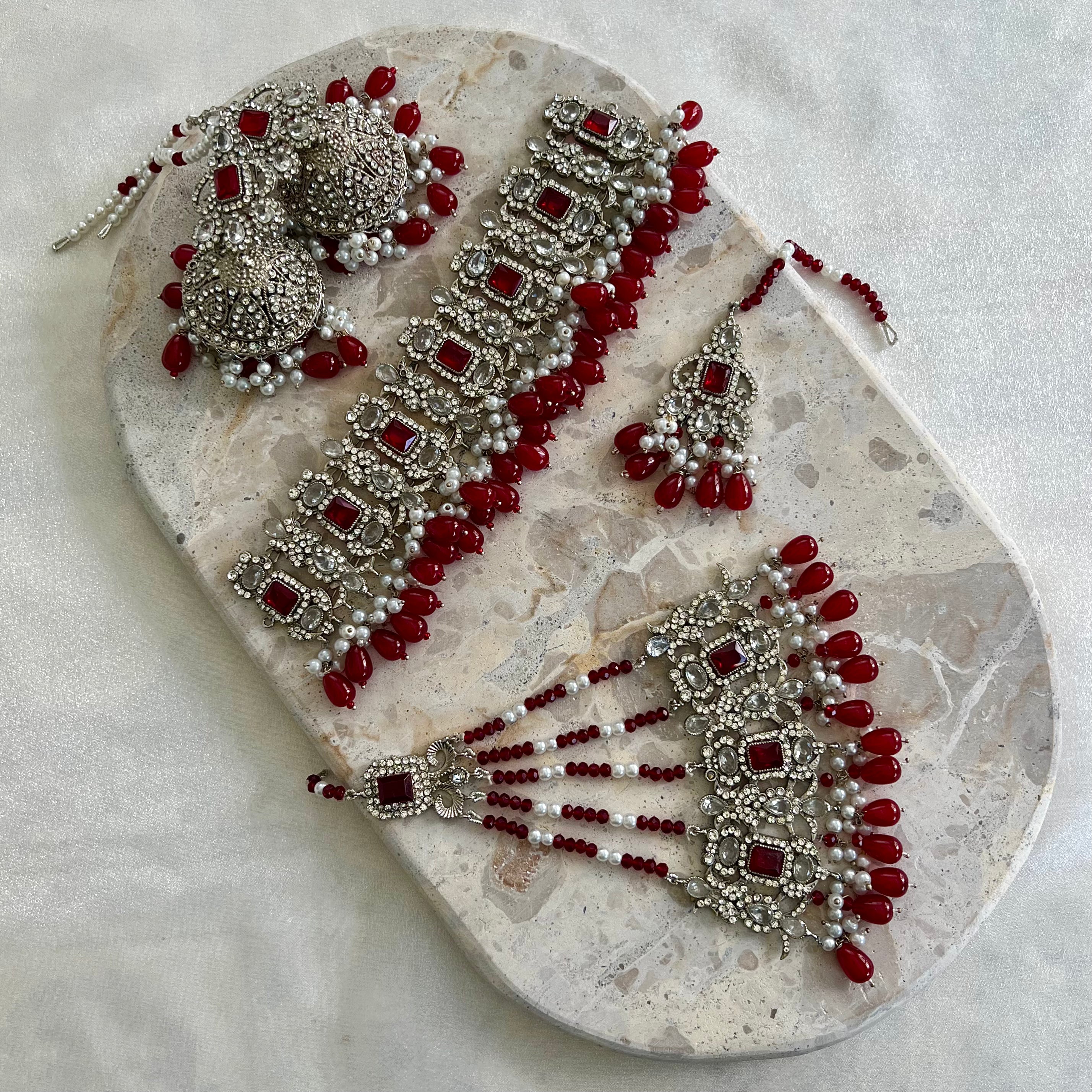 Haniya Choker Set - Red