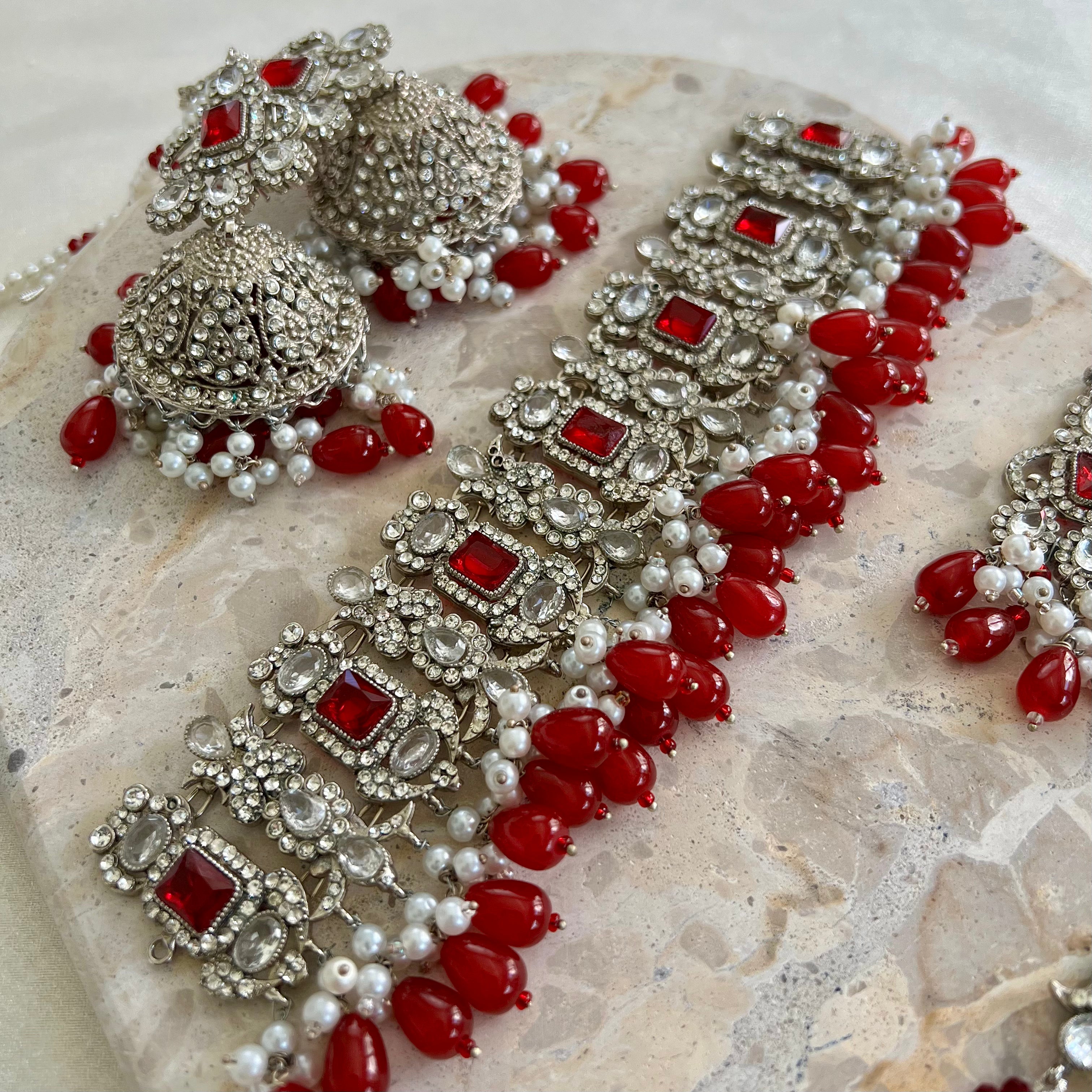 Haniya Choker Set - Red
